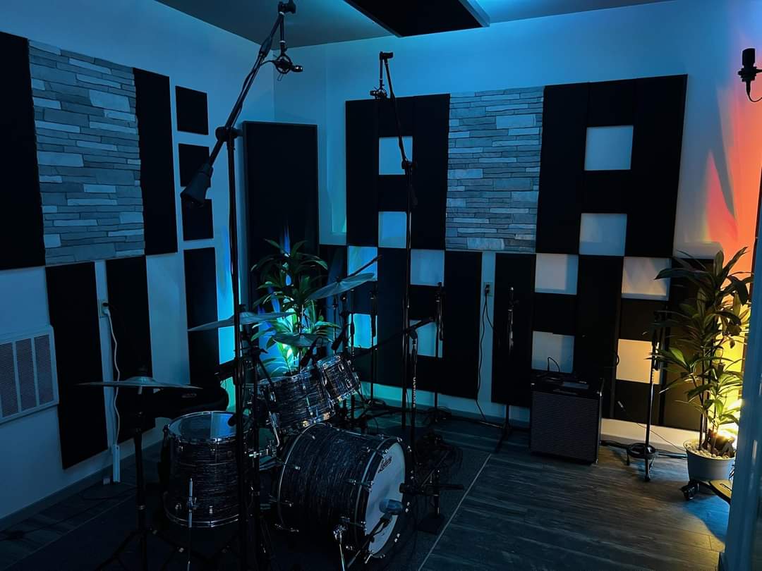 Drum and iso room at Skyy Lodge Studio in Pennsylvania