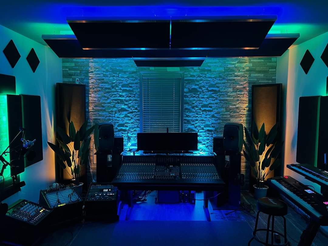 Private recording studio control room near Allentown PA